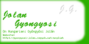 jolan gyongyosi business card